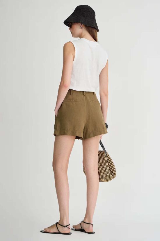  어피스 어파트 숏팬츠 Apiece Apart Bari Short Tobacco - APIECE APART