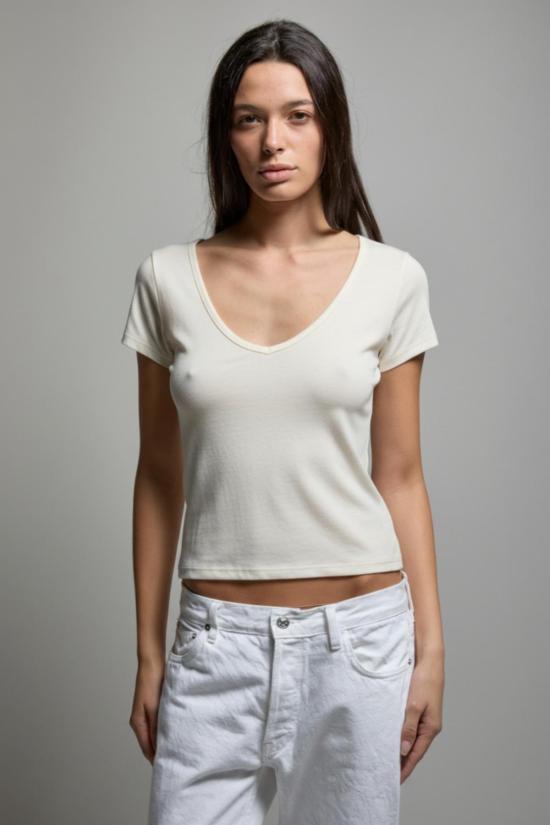  아셀 반팔 티셔츠 애셔 비키 브이넥 티셔츠 - ASHER