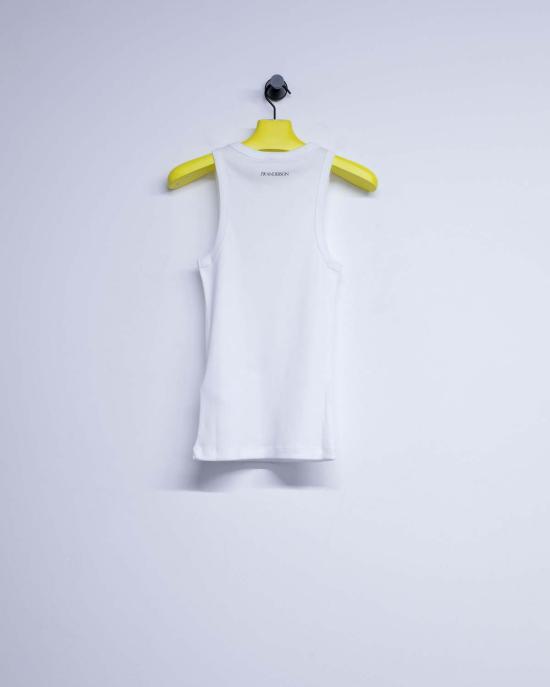  JW앤더슨 탑 JW 앤더슨 화이트 코튼 립 베스트 - JW ANDERSON