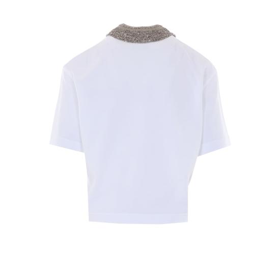  브루넬로 쿠치넬리 반팔 티셔츠 Brunello Cucinelli 폴로 셔츠 화이트 - BRUNELLO CUCINELLI