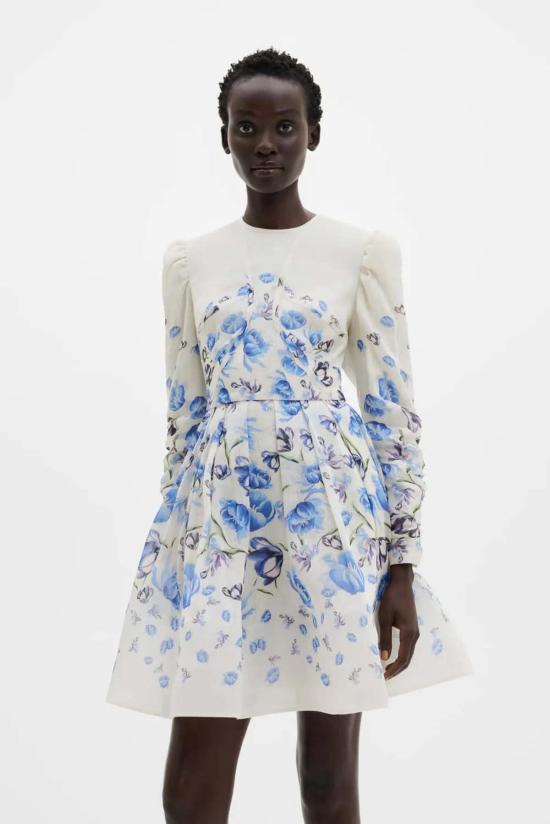  말리나 숏 원피스 레오니 미니 드레스 튤립 블루