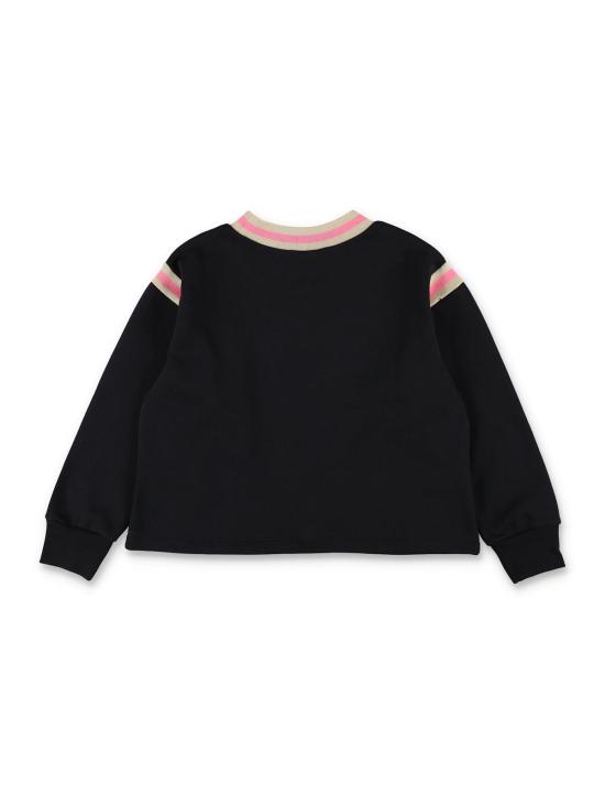  [키즈] 마르니 풀오버 아동용 스트라이프 디테일 블랙 스웨트셔츠 - MARNI