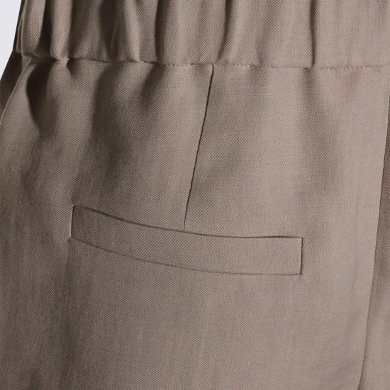  브루넬로 쿠치넬리 숏팬츠 샌드 비스코스 쇼츠 샌드 쉘 - BRUNELLO CUCINELLI