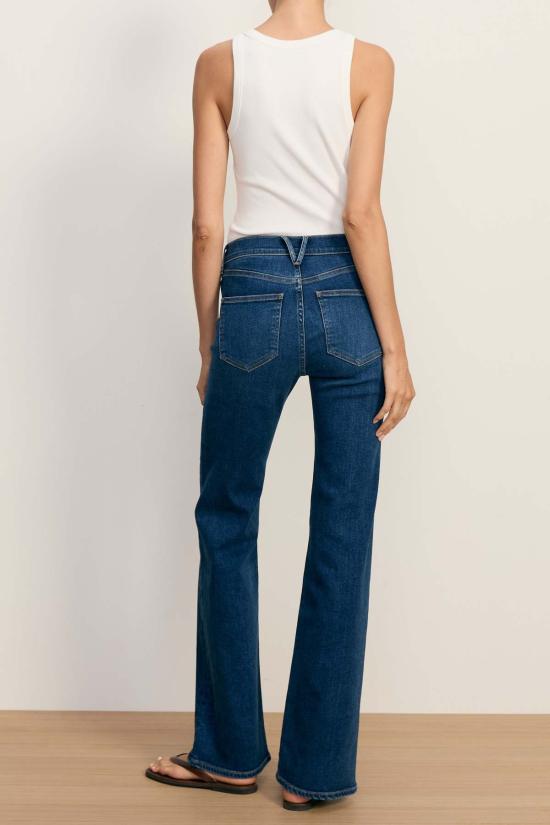  베로니카비어드 데님 팬츠 베로니카 비어드 크로스비 미드라이즈 슬림 와이드 레그 진 브라이트 블루 - VERONICA BEARD