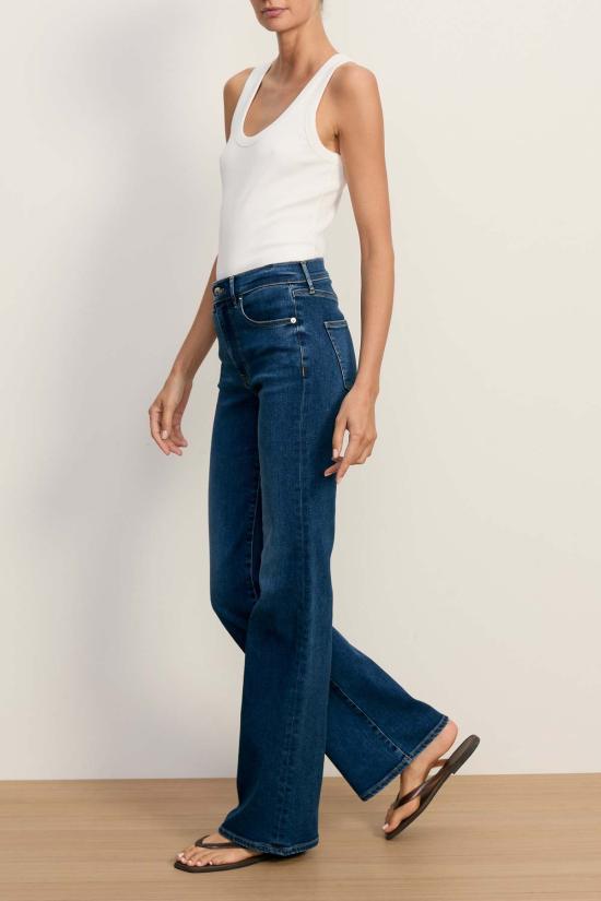  베로니카비어드 데님 팬츠 베로니카 비어드 크로스비 미드라이즈 슬림 와이드 레그 진 브라이트 블루 - VERONICA BEARD