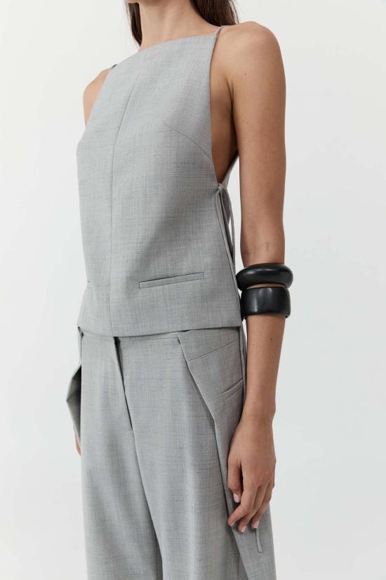  세인트아그니 블라우스 세인트 아그니 스퀘어 사이드 타이 탑 - ST.AGNI