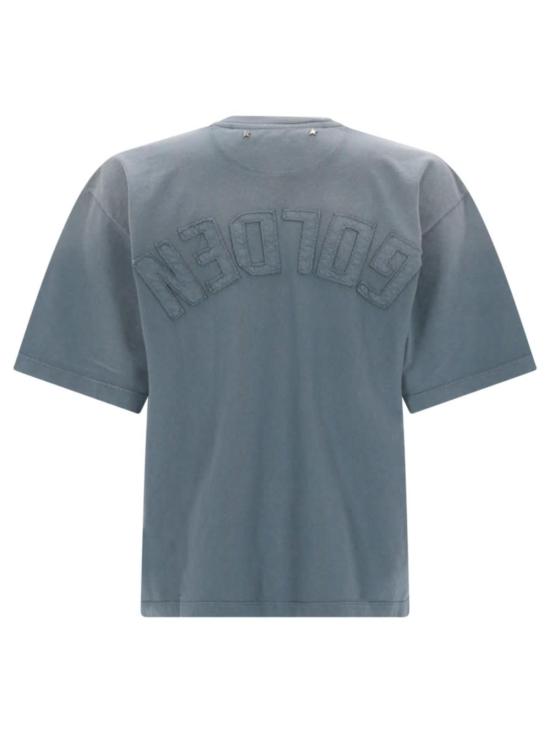  골든구스 반팔 티셔츠 골든 구스 로고 티셔츠 (블루) - GOLDEN GOOSE