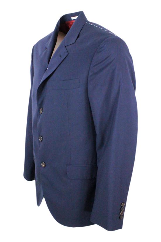 26SS 브루넬로 쿠치넬리 수트 자켓 MHN217BTC 000 Blue - BRUNELLO CUCINELLI