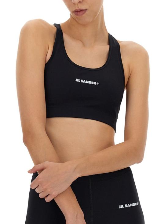  질샌더 민소매 티셔츠 질 샌더 로고 크롭탑 블랙 - JIL SANDER