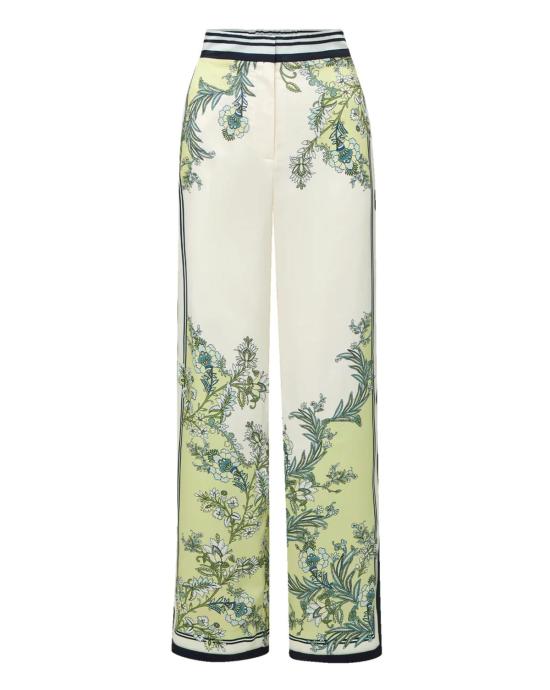  베로니카비어드 스트레이트 팬츠 Veronica Beard Grigore 와이드 레그 팬츠 라이트 피스타치오 멀티 - VERONICA BEARD