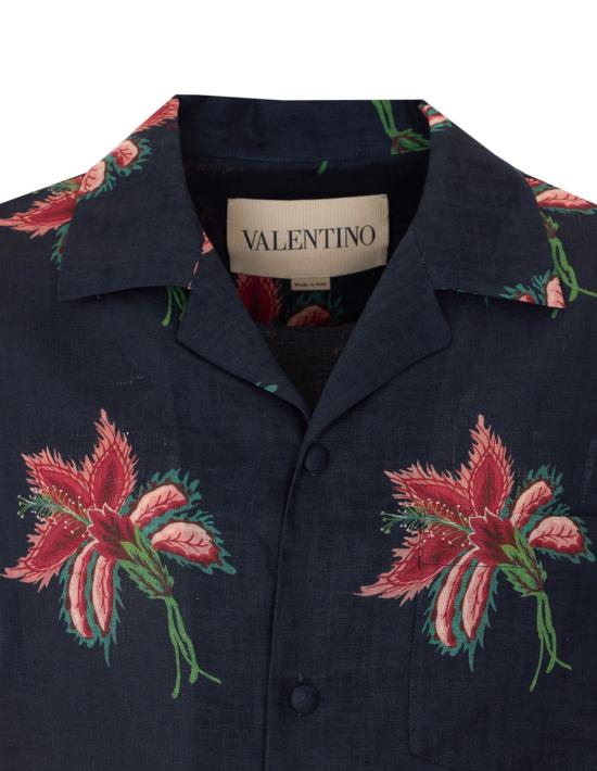  발렌티노 가라바니 탑 파피에 플로럴 볼링 셔츠 블랙 - VALENTINO GARAVANI