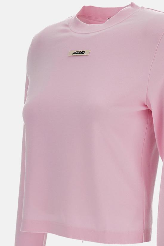  자크뮈스 긴팔 티셔츠 르 그로그랭 티 핑크 - JACQUEMUS