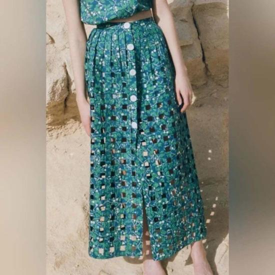  Coco Shop 롱 스커트 코코샵 바스켓  다크 블루 라임