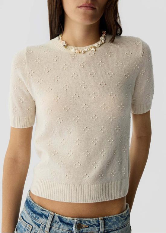  게스트 인 레지던스 반팔 티셔츠 나침반 스웨터 티셔츠 스웨터 화이트 - GUEST IN RESIDENCE