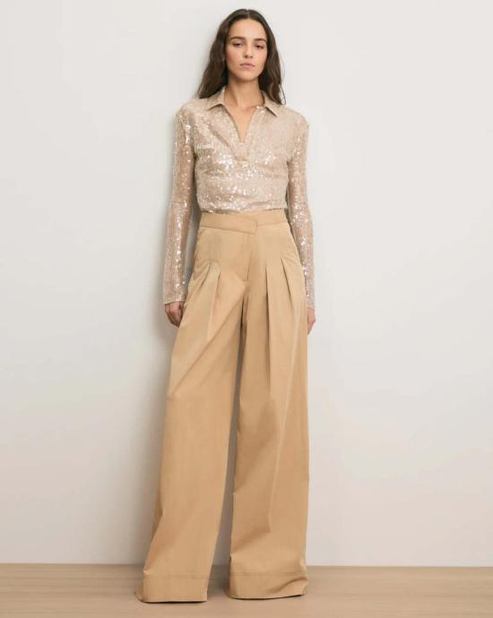  베로니카비어드 스트레이트 팬츠 베로니카 비어드 헤론 크로스오버 웨이스트밴드 팬츠 카키