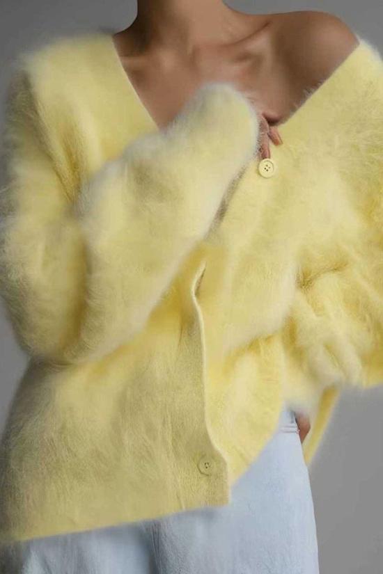  The Collective Park City 가디건 더 콜렉티브 파크 시티 코지 오버사이즈  스웨터 옐로우