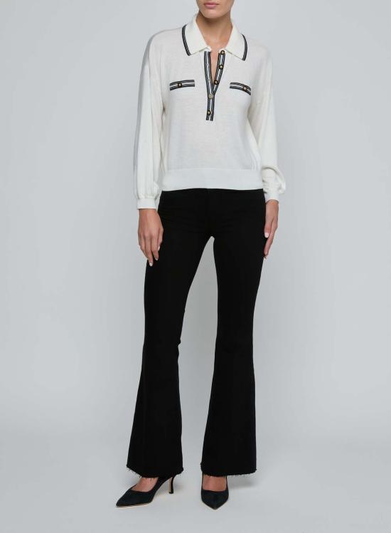  라장스 스웨터 말라키 크롭  아이보리/블랙 - L'AGENCE