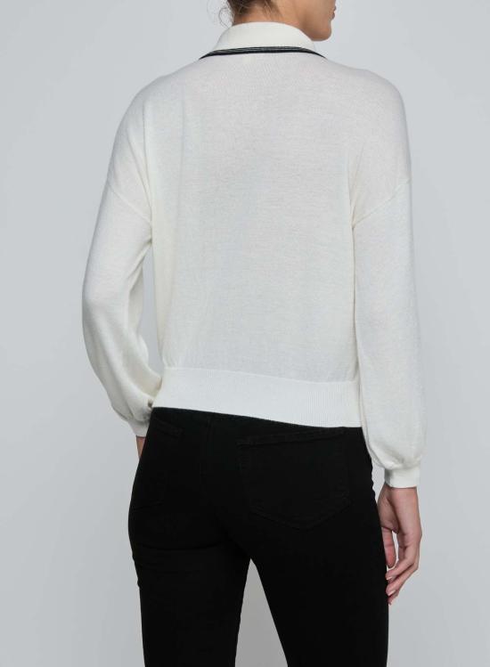  라장스 스웨터 말라키 크롭  아이보리/블랙 - L'AGENCE