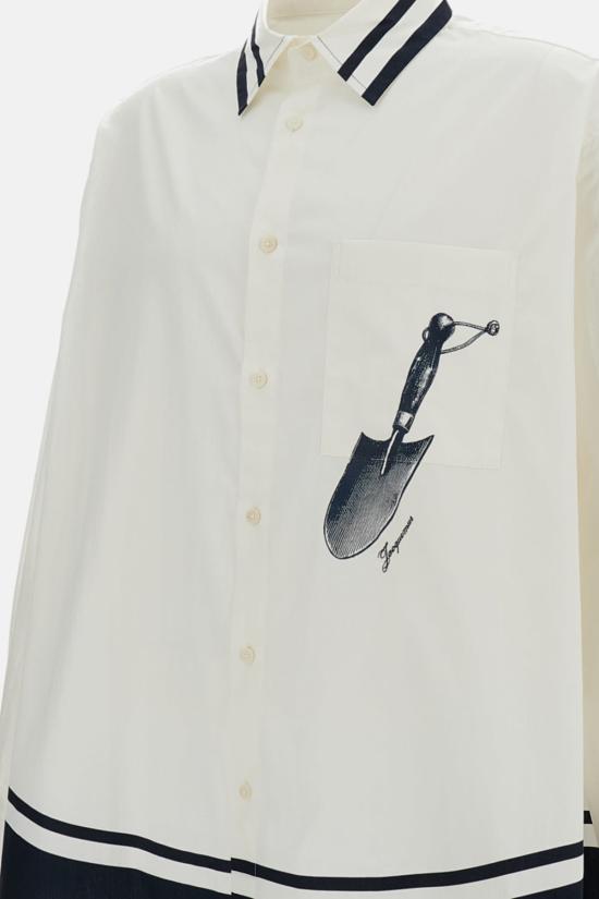  자크뮈스 긴팔 셔츠 Jacquemus La Chemise Camargue 셔츠 화이트 - JACQUEMUS