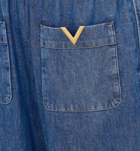  발렌티노 가라바니 데님 팬츠 솔리드  블루 - VALENTINO GARAVANI