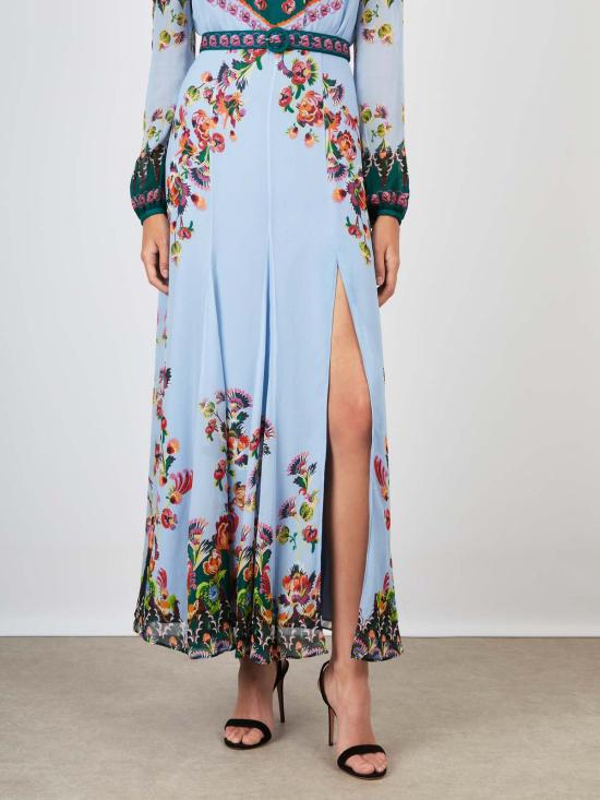  살로니 롱 원피스 Saloni Jacqui B 드레스 Saffier Trellis - SALONI