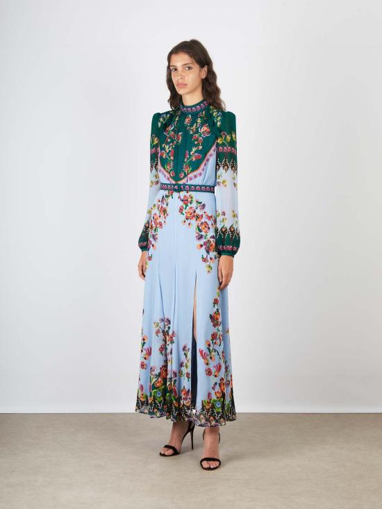  살로니 롱 원피스 Saloni Jacqui B 드레스 Saffier Trellis