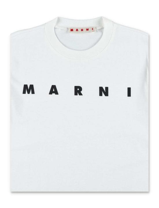 [키즈] 마르니 탑 키즈 클래식 로고 코튼 티셔츠 화이트 - MARNI
