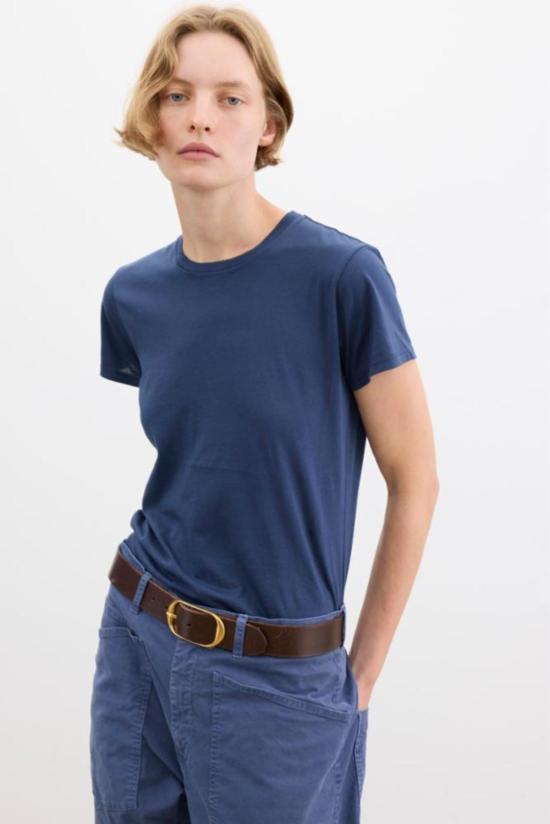  닐리로탄 반팔 티셔츠 Nili Lotan Lana 크루넥 티셔츠 대학 네이비