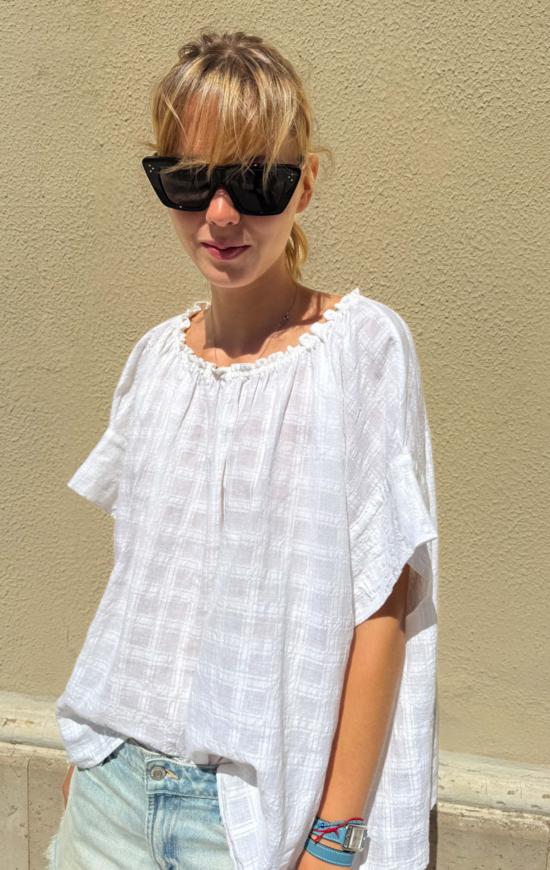  Two 탑 흰색 카디 체크 셔츠 두 벌 - OTHER BRANDS