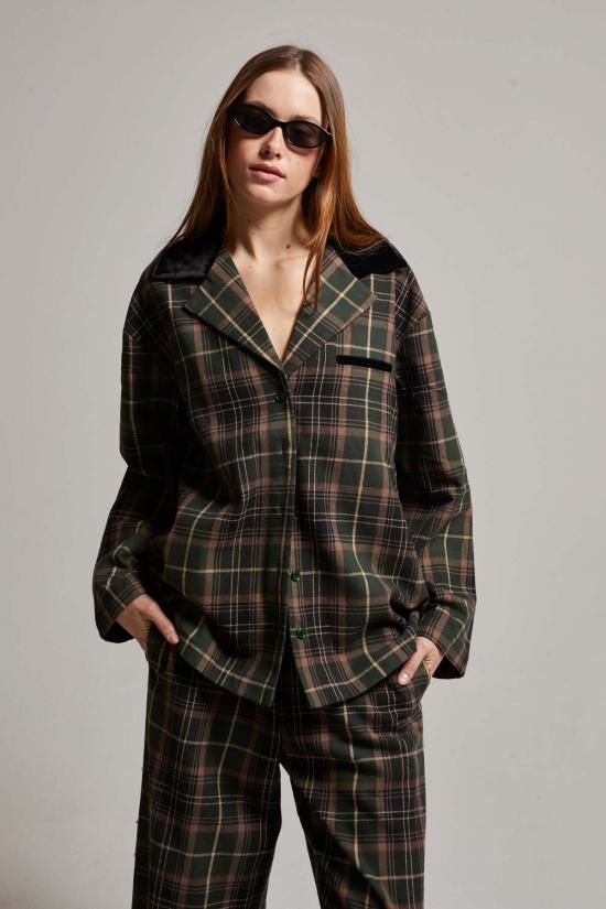  아셀 탑 애셔 파리 체크 셔츠