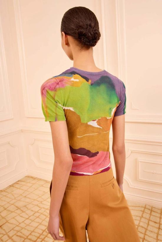  울라 존슨 블라우스 사나 SS 니트 탑 네이처 어보어스 어 진공 - ULLA JOHNSON