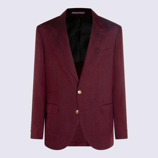  브루넬로 쿠치넬리 수트 자켓 Brunello Cucinelli 리넨 슈트 퍼플 - BRUNELLO CUCINELLI
