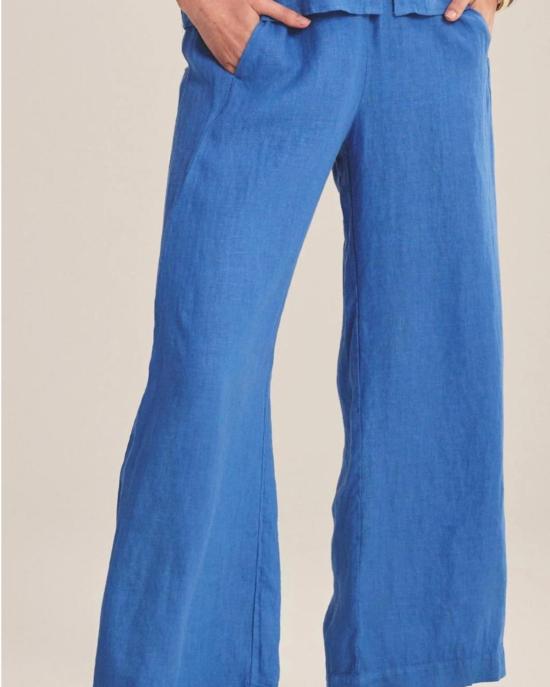  벨벳 팬츠 롤라 린넨  블루제이 - VELVET
