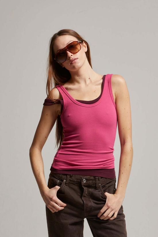  아셀 민소매 티셔츠 애셔 밀라 리브 탱크 - ASHER