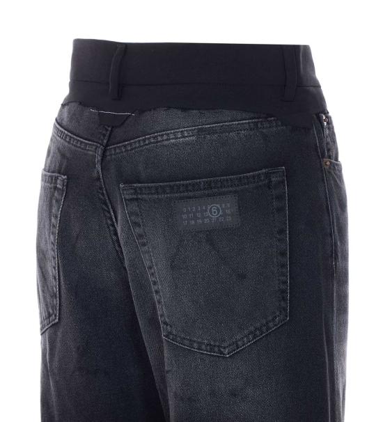  MM6 메종마르지엘라 팬츠 Mm6 Maison Margiela 청바지 블랙 - MM6 MAISON MARGIELA