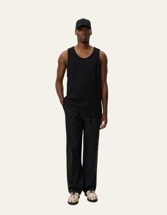  레듀 민소매 티셔츠 Les Deux Huxley Pointelle 탱크탑 블랙 - LES DEUX