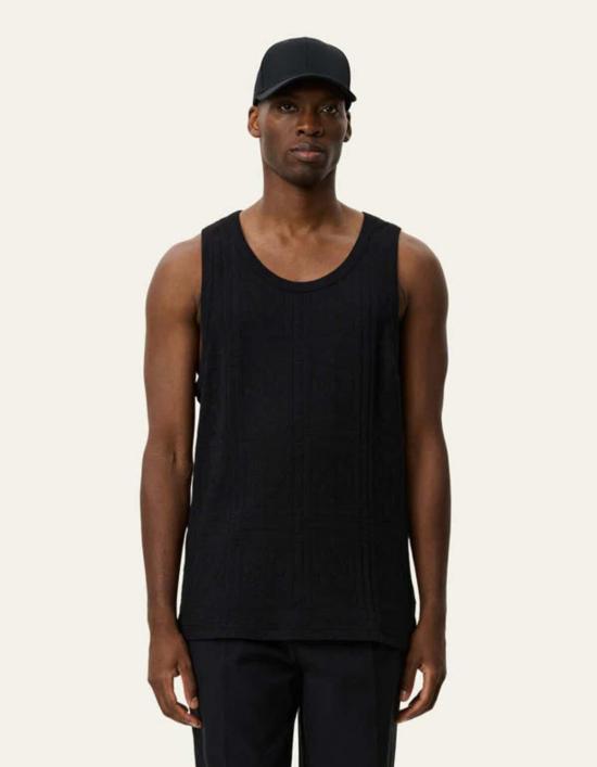  레듀 민소매 티셔츠 Les Deux Huxley Pointelle 탱크탑 블랙 - LES DEUX