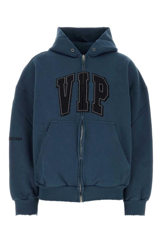 25FW 발렌시아가 로고 후드 집업 833377TSVP55002 blue