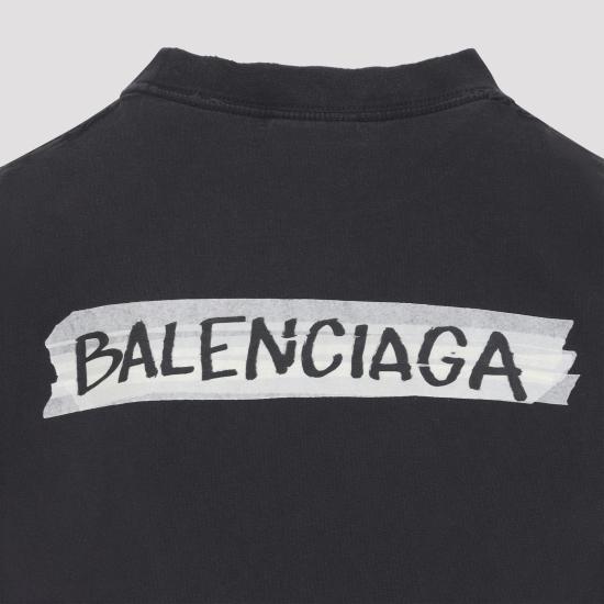 26SS 발렌시아가 마스킹 테이프 티셔츠 850990TTVL61041 black - BALENCIAGA