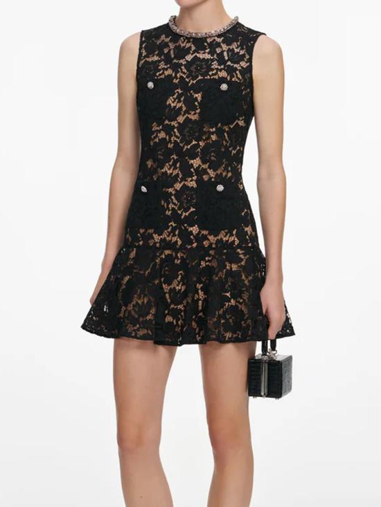 26SS 셀프 포트레이트 미디 원피스 SS26164SBBBLACK - SELF PORTRAIT