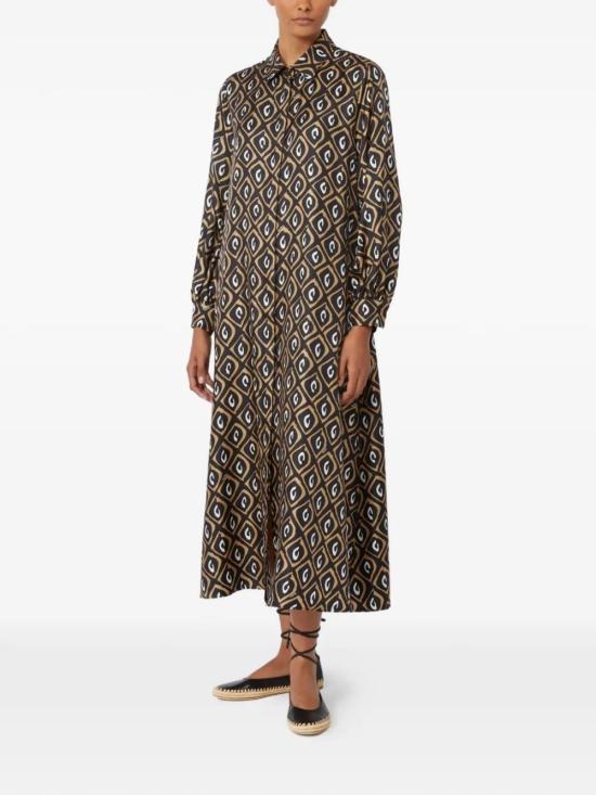 26SS 막스마라 미디 원피스 2611221122600 001 NEGRO IMPRIME RETUMBA - MAX MARA