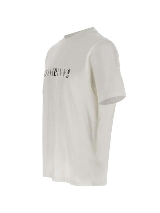 26SS 씨피 컴퍼니 30/1 저지 숏슬리브 로고 티셔츠 20CMTS085A005100W 103 GAUZE WHITE - C.P. COMPANY