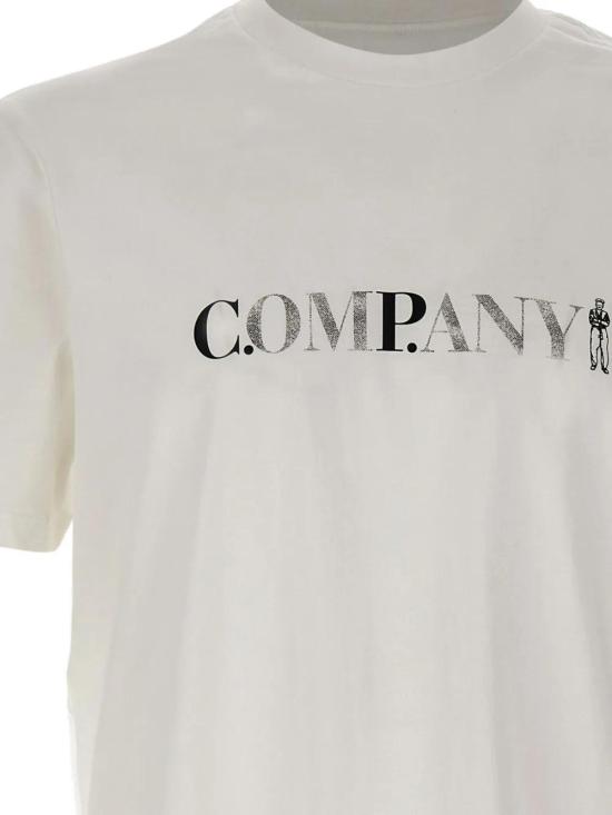 26SS 씨피 컴퍼니 30/1 저지 숏슬리브 로고 티셔츠 20CMTS085A005100W 103 GAUZE WHITE - C.P. COMPANY