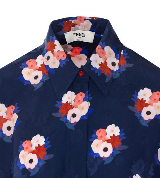  펜디 탑 부케 모티브 셔츠 블루 - FENDI
