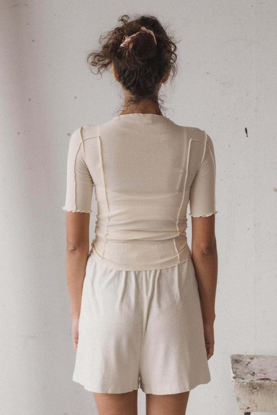  베이스레인지 반팔 티셔츠 토마토 3/4 티 - BASERANGE