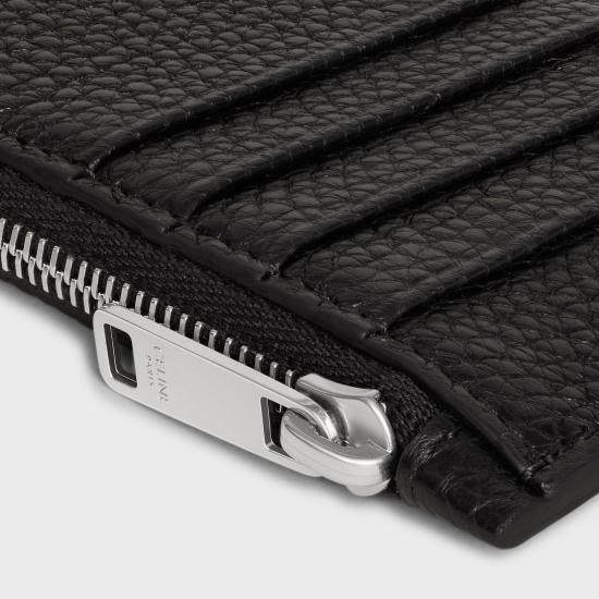 26SS 셀린느 그레인 카프스킨 컴팩트 지퍼 카드 홀더 10B683GTH 38SI BLACK - CELINE