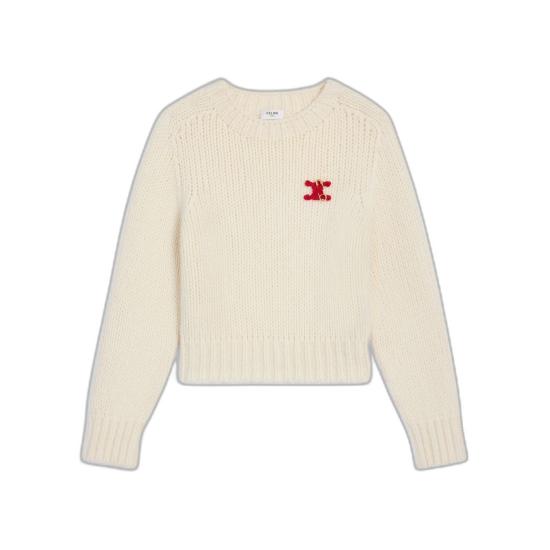 26SS 셀린느 캐시미어 & 실크 크루넥 스웨터 RY0JL0899 01OW OFF WHITE