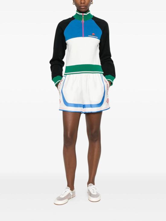 25FW 카사블랑카 스웨터 WPF25JTP328 01 BLACK BLUE OFF WHITE - CASABLANCA