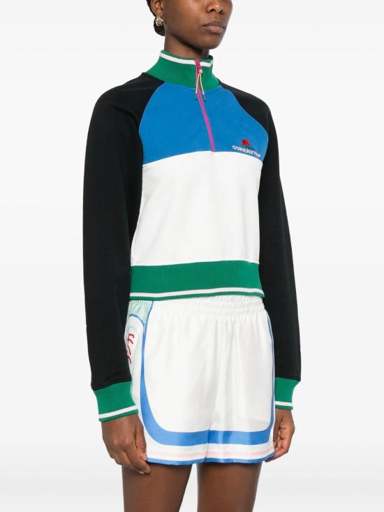 25FW 카사블랑카 스웨터 WPF25JTP328 01 BLACK BLUE OFF WHITE - CASABLANCA