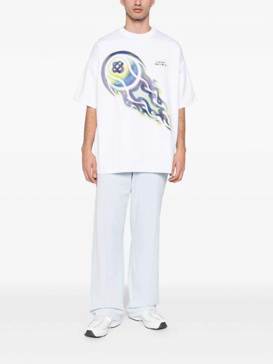 26SS 카사블랑카 반팔 티셔츠 MSP26JTS064 01 FLAMING TENNIS BALL - CASABLANCA